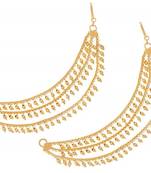 Designer 3 line Bridal pearl earchain or ear support earrings for Wedding