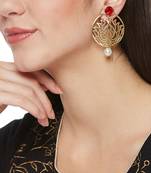 Red Onyx Stone danglers-drops Stud Earring