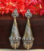 Silver onyx danglers-drops Dual Tone stud earring