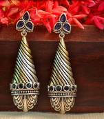 Blue onyx danglers-drops Dual Tone stud earring