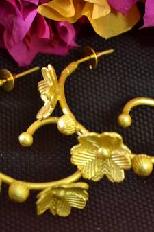  Designer golden studs earrings