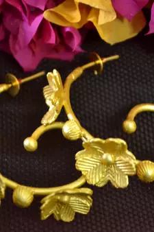  Designer golden studs earrings