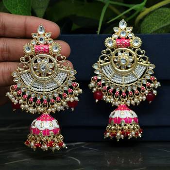 Pink jhumkas 1