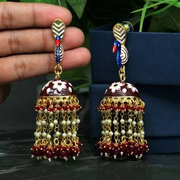 Maroon jhumkas 1