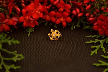  Designer diamond gold plated premium brass based nose ring or nose pin 4