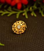 Designer Diamond Gold Plated Premium Brass Based Nose Ring or Nose Pin