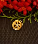 Designer diamond gold plated premium brass based nose ring or nose pin