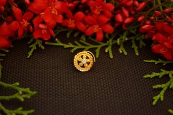 Designer diamond gold plated premium brass based nose ring or nose pin 3