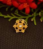 Designer diamond gold plated premium brass based nose ring or nose pin