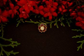 Designer diamond gold plated premium Meenakari nose ring or nose pin 2