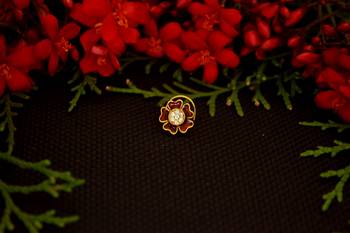 Designer diamond gold plated premium Meenakari nose ring or nose pin 3