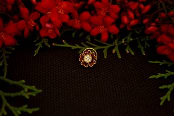 Designer diamond gold plated premium Meenakari nose ring or nose pin 4