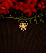 Designer diamond gold plated premium meenakari nose ring or nose pin