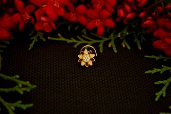 Designer diamond gold plated premium meenakari nose ring or nose pin 3