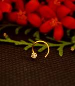 Designer diamond gold plated premium nose ring or nose pin