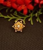 Designer diamond gold plated premium nose ring or nose pin