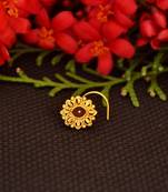 Designer diamond gold plated premium meenakari nose ring or nose pin