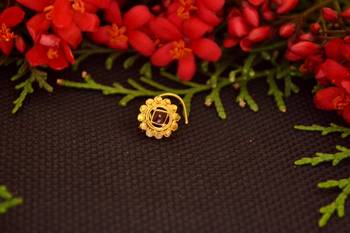 Designer diamond gold plated premium meenakari nose ring or nose pin 1