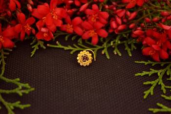 Designer diamond gold plated premium meenakari nose ring or nose pin 2
