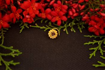 Designer diamond gold plated premium meenakari nose ring or nose pin 3