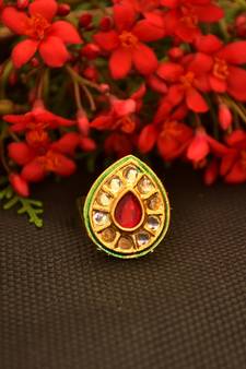 Designer Bridal Kundan Stone Adjustable Wedding Free Size Ring