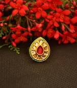 Designer Bridal Kundan Stone Adjustable Wedding Free Size Ring