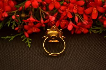 Designer Bridal Kundan Stone Adjustable Wedding Free Size Ring 3