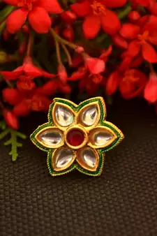 Designer Bridal Kundan Stone Adjustable Wedding Free Size Ring