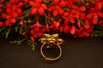 Designer Bridal Kundan Stone Adjustable Wedding Free Size Ring 4