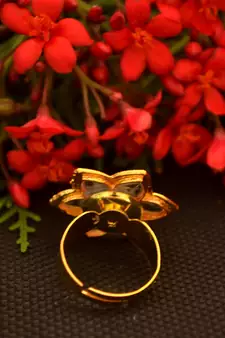 Designer Bridal Kundan Stone Adjustable Wedding Free Size Ring
