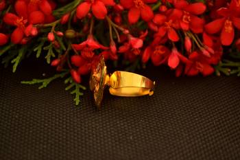 Designer Bridal Kundan Stone Adjustable Wedding Free Size Ring 2