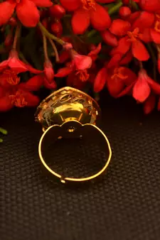 Designer Bridal Kundan Stone Adjustable Wedding Free Size Ring