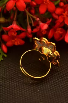 Designer Bridal Kundan Stone Adjustable Wedding Free Size Ring