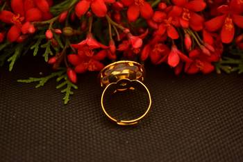 Designer Bridal Kundan Stone Adjustable Wedding Free Size Ring 3