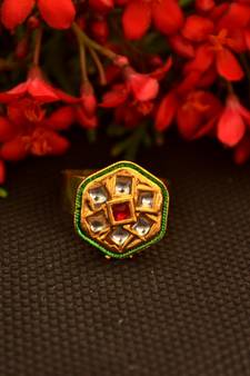 Designer Bridal Kundan Stone Adjustable Wedding Free Size Ring