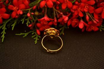 Designer Bridal Kundan Stone Adjustable Wedding Free Size Ring 3