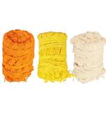 Rolimoli Yellow:: Orange:: White Cotton Janeu|Sacred Thread Janeu for Puja Made of Pure Cotton Mota Dhaga