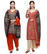 Cotton Salwar Suite With  Batik Print ( Unstitched )