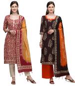 Cotton Salwar Suite With  Batik Print ( Unstitched )