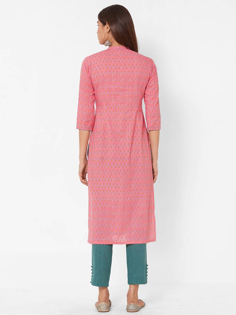 Cotton printed straight kurta