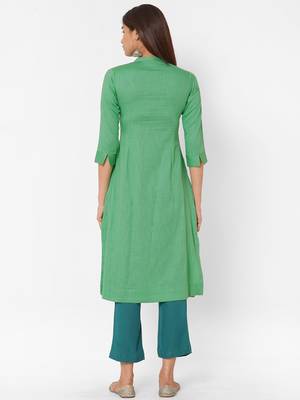 Cotton Linen kurta with embroidery 4