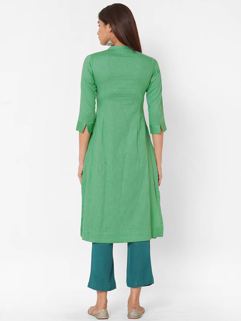 Cotton Linen kurta with embroidery