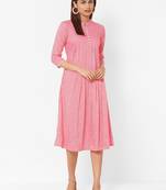 Bandhani printed dress with pleats