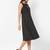 Cotton dobby embroidered A-line dress