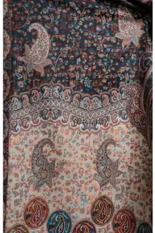 Fine Wool Kaani Jaal  Floral Paisely Pattern  Kashmiri Soft & Warm Stole / Shawl / Scarf