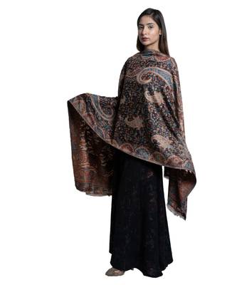 Fine Wool Kaani Jaal  Floral Paisely Pattern  Kashmiri Soft & Warm Stole / Shawl / Scarf 3