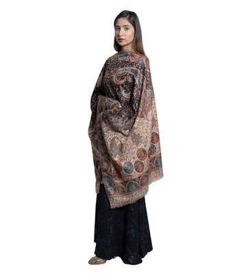 Fine Wool Kaani Jaal  Floral Paisely Pattern  Kashmiri Soft & Warm Stole / Shawl / Scarf 4