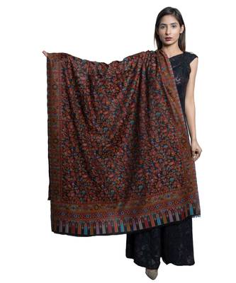 Fine Wool  Kaani Jaal Design  Floral Paisley Pattern  Kasimiri Soft and warm Shawl / Stole / wrap 1