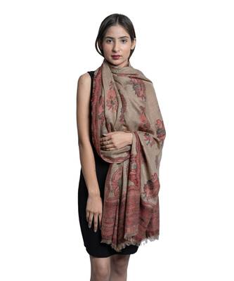 Pashmina Carpet Kaani Cutting Jaal  Designer Floral Pattern  Kashmiri Soft & Warm Shawl / Stole/ Wrap 4