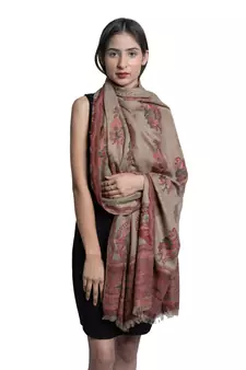 Pashmina Carpet Kaani Cutting Jaal  Designer Floral Pattern  Kashmiri Soft & Warm Shawl / Stole/ Wrap